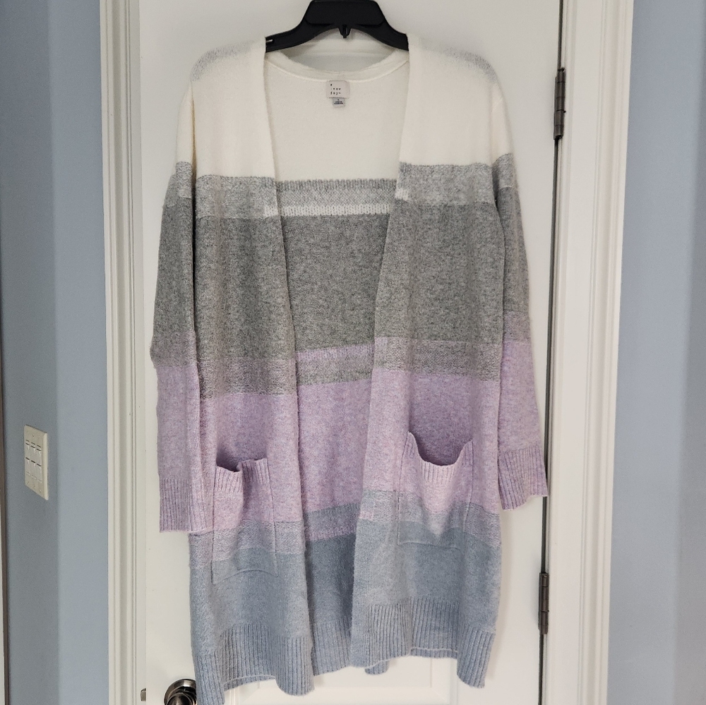 Long sweater open cardigan